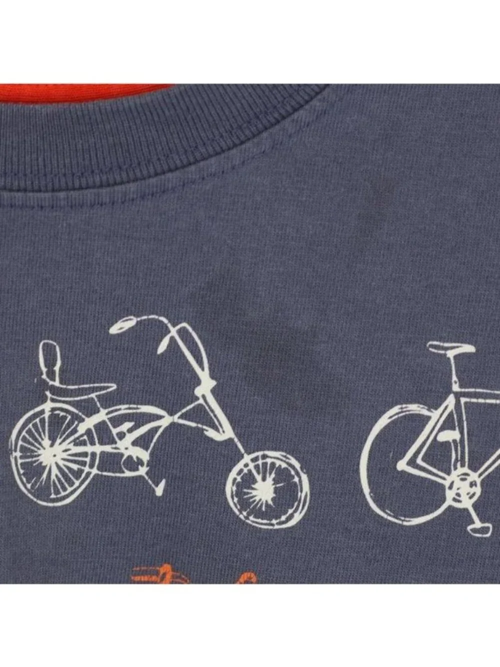 Hanna Andersson Boys Size 10 Blue White Bicycle Graphic Crewneck Long Sleeve Tee